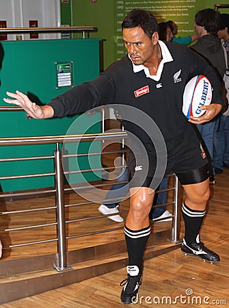 Jonah Lomu at Madame Tussaud's Editorial Stock Photo