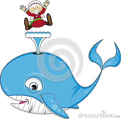 Jonah and the Whale Vector Illustration