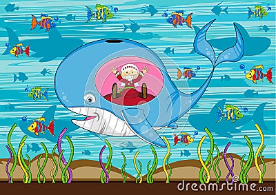 Jonah and the Whale Vector Illustration