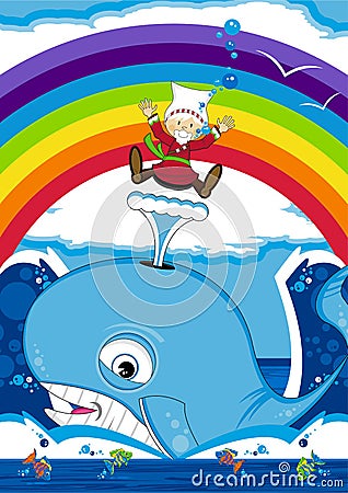 Jonah and the Whale Vector Illustration