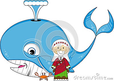 Jonah and the Whale Vector Illustration