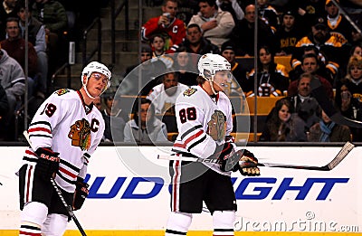 Jonathan Toews and Patrick Kane (Blackhawks) Editorial Stock Photo