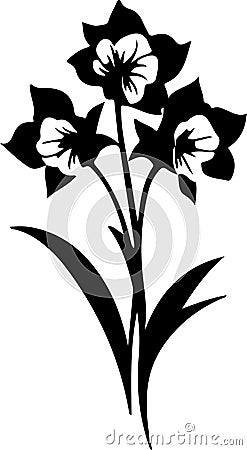 jonquil Black Silhouette Generative Ai Vector Illustration