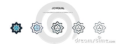 Jonquil icon in different style vector illustration. two colored and black jonquil vector icons designed in filled, outline, line Vector Illustration