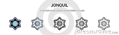 Jonquil icon in filled, thin line, outline and stroke style. Vector illustration of two colored and black jonquil vector icons Vector Illustration