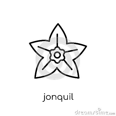 Jonquil icon. Trendy modern flat linear vector Jonquil icon on w Vector Illustration