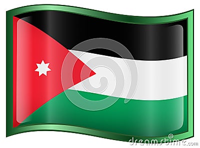 Jordan Flag Icon Vector Illustration