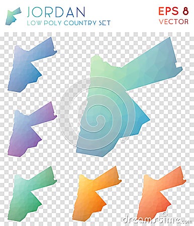 Jordan geometric polygonal maps, mosaic style. Vector Illustration