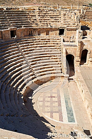 Jordan. The greco roman city of Gerasa Jerash. The theatre Stock Photo