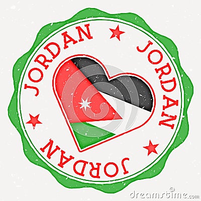 Jordan heart flag logo. Vector Illustration