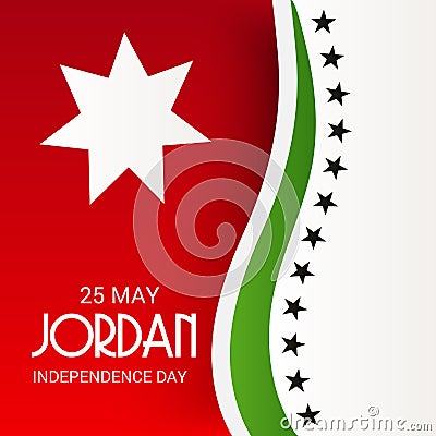 Jordan Independence Day. Cartoon Illustration