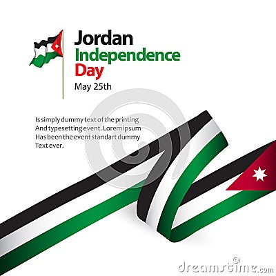 Jordan Independence Day Vector Template Design Illustration Vector Illustration