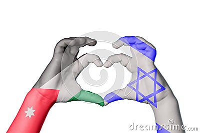 Jordan Israel Heart, Hand gesture making heart Stock Photo