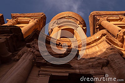 Jordan Petra Monastery against the blue sky in summer Editorial Stock Photo