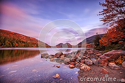 Jordan Pond in Acadia National Park Stock Photo