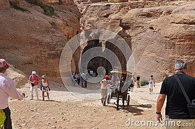 Jordan. Rocks. The road to the ancient city Petre. Editorial Stock Photo