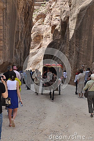 Jordan. Rocks. The road to the ancient city Petre. Editorial Stock Photo