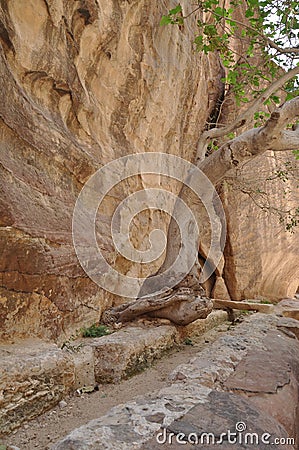 Jordan. Rocks. The road to the ancient city Petre. Stock Photo