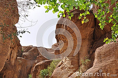 Jordan. Rocks. The road to the ancient city Petre. Stock Photo