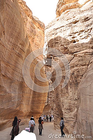 Jordan. Rocks. The road to the ancient city Petre. Editorial Stock Photo
