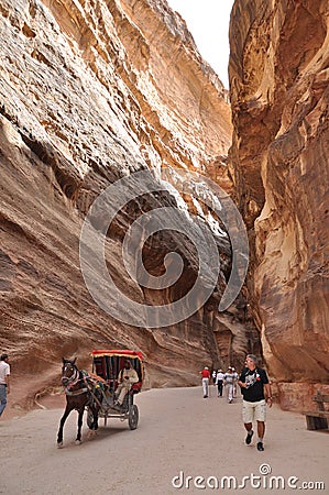 Jordan. Rocks. The road to the ancient city Petre. Editorial Stock Photo