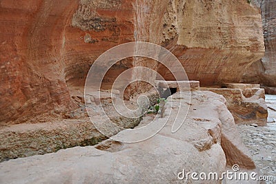 Jordan. Rocks. The road to the ancient city Petre. Stock Photo