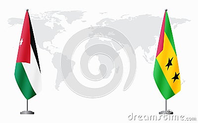 Jordan and Sao Tome and Principe flags for official meeti Vector Illustration