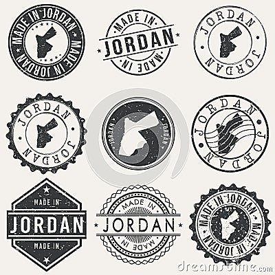 Jordan Travel Stamp Made In Product Stamp Logo Icon Symbol Design Insignia. Vector Illustration