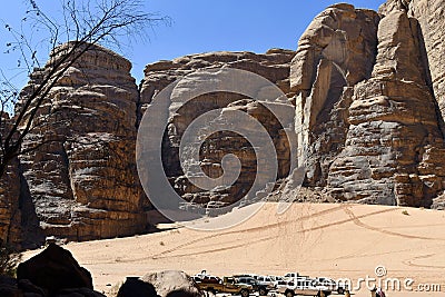 Jordan, Wadi Rum, Burrah Canyon Stock Photo