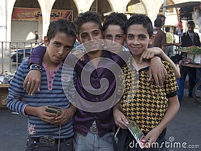 Jordanian Boys Editorial Stock Photo