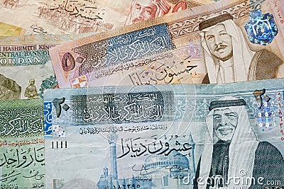 Jordanian dinar banknotes Stock Photo