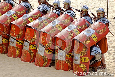 Jordanian men dress as Roman soldier Editorial Stock Photo