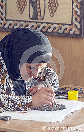 Jordanian woman working Editorial Stock Photo