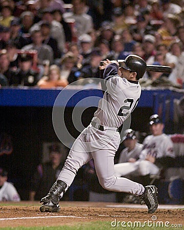 Jorge Posada bats in 2000 World Series Editorial Stock Photo