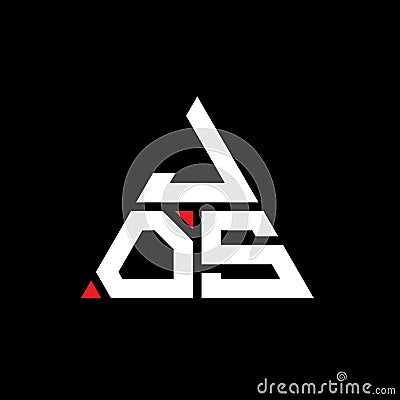 JOJ triangle letter logo design with triangle shape. JOJ triangle logo design monogram. JOJ triangle vector logo template with red Vector Illustration