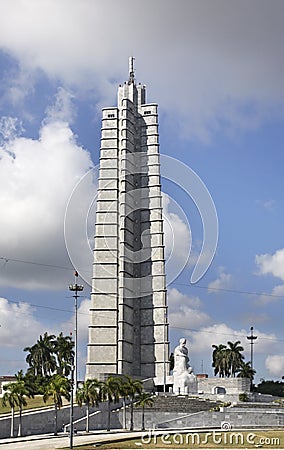 Jose Marti memorial on Revolution Square in Havana. Cuba Editorial Stock Photo
