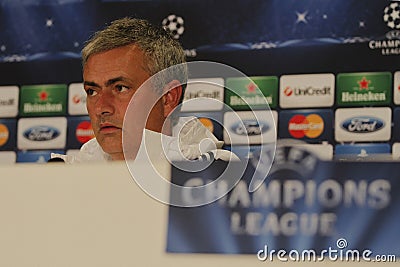 Jose Mourinho of Chelsea - Press Conference Editorial Stock Photo