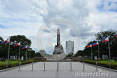 Jose Rizal statue at Rizal park in Manila, Philippines Editorial Stock Photo
