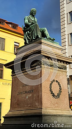 Josef Jungmann Statue, Prague Stock Photo