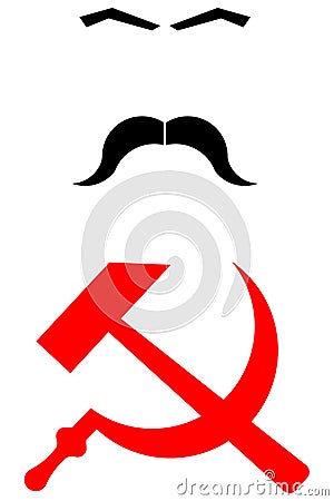 Josef Stalin with hammer and sickle Stock Photo