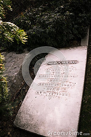 Joseph Angell Young`s grave, at Brigham Young Family Memorial Cemetery, downtown salt lake city, Utah, USA Editorial Stock Photo