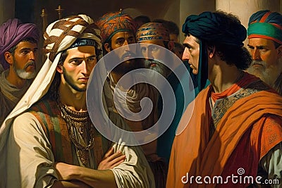 Joseph of Egypt being sold by his brothers Generative AI Illustration Stock Photo
