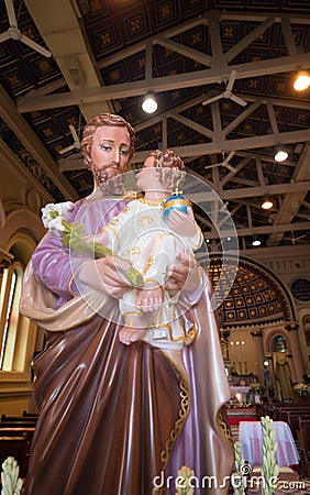 Joseph is a figure in the Gospels, the husband of Mary, mother of Jesus, and is venerated. This Saint Joseph is in the St.Joshep Stock Photo