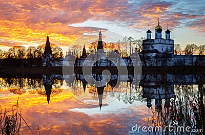 Joseph-Volokolamsk Monastery at sunset Stock Photo