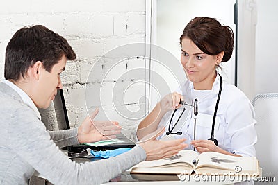 Joshing patient Stock Photo