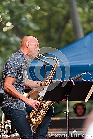 Joshua Redman at the Charlie Parker Jazz Festival in Manhattan, 2017 Editorial Stock Photo