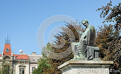 Josip Juraj Strossmayer bishop and benefactor monument at Strossmayer Square park in Zagreb Stock Photo