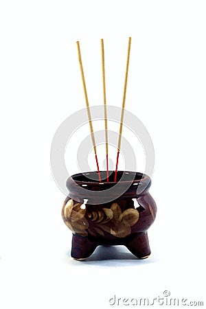 Joss stick pot Stock Photo