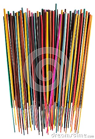 Colorful group of incense sticks Stock Photo