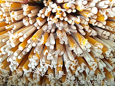 Joss sticks and candels Stock Photo